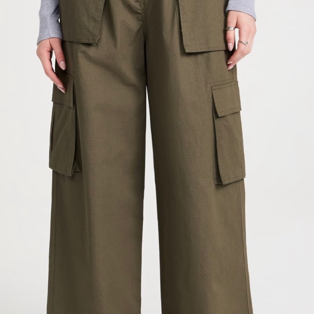 MOON RIVER Cotton Olive Cargo Pants - Picture 13 of 15
